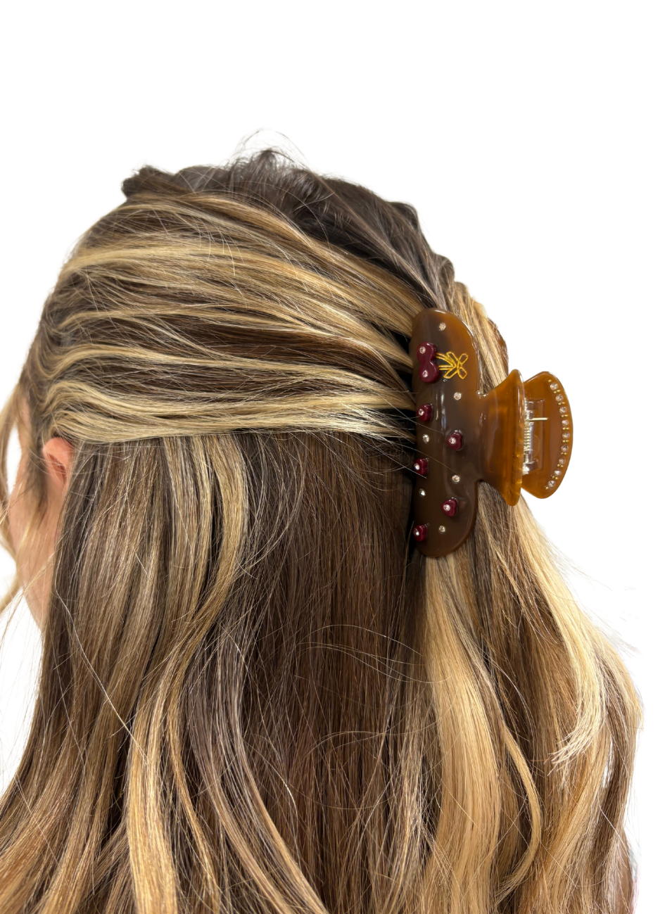 Lil Chocolate Cherry Claw Clip