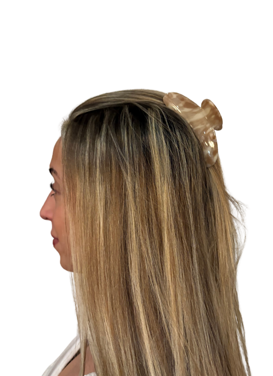 Marble Luxe Clip: Brown